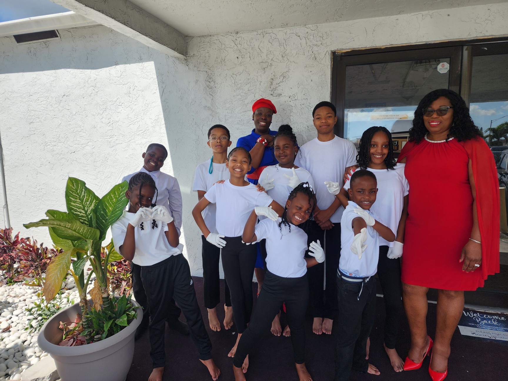 Children's Ministry group photo outside the church.