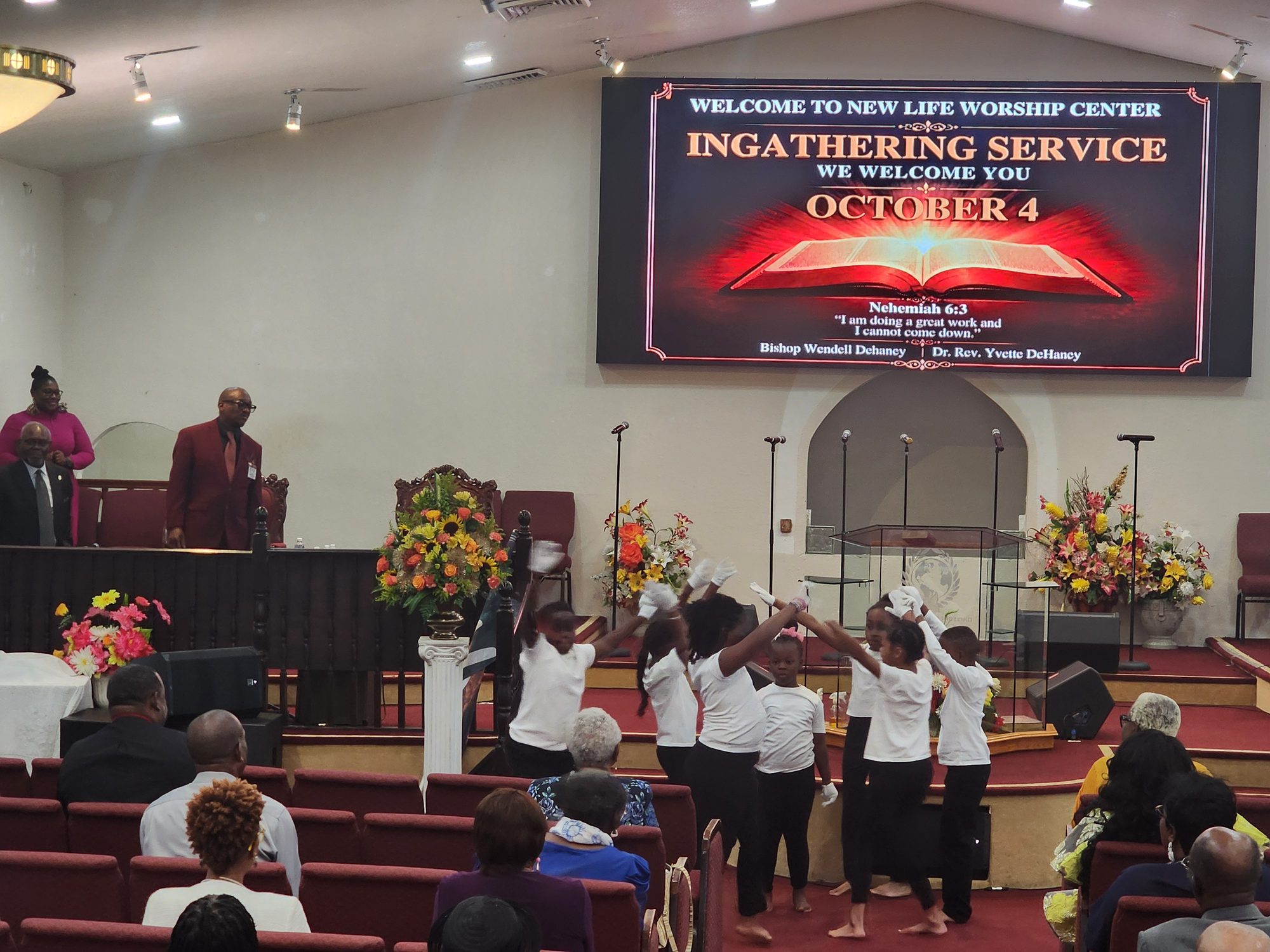 Children performing during the Ingathering service.