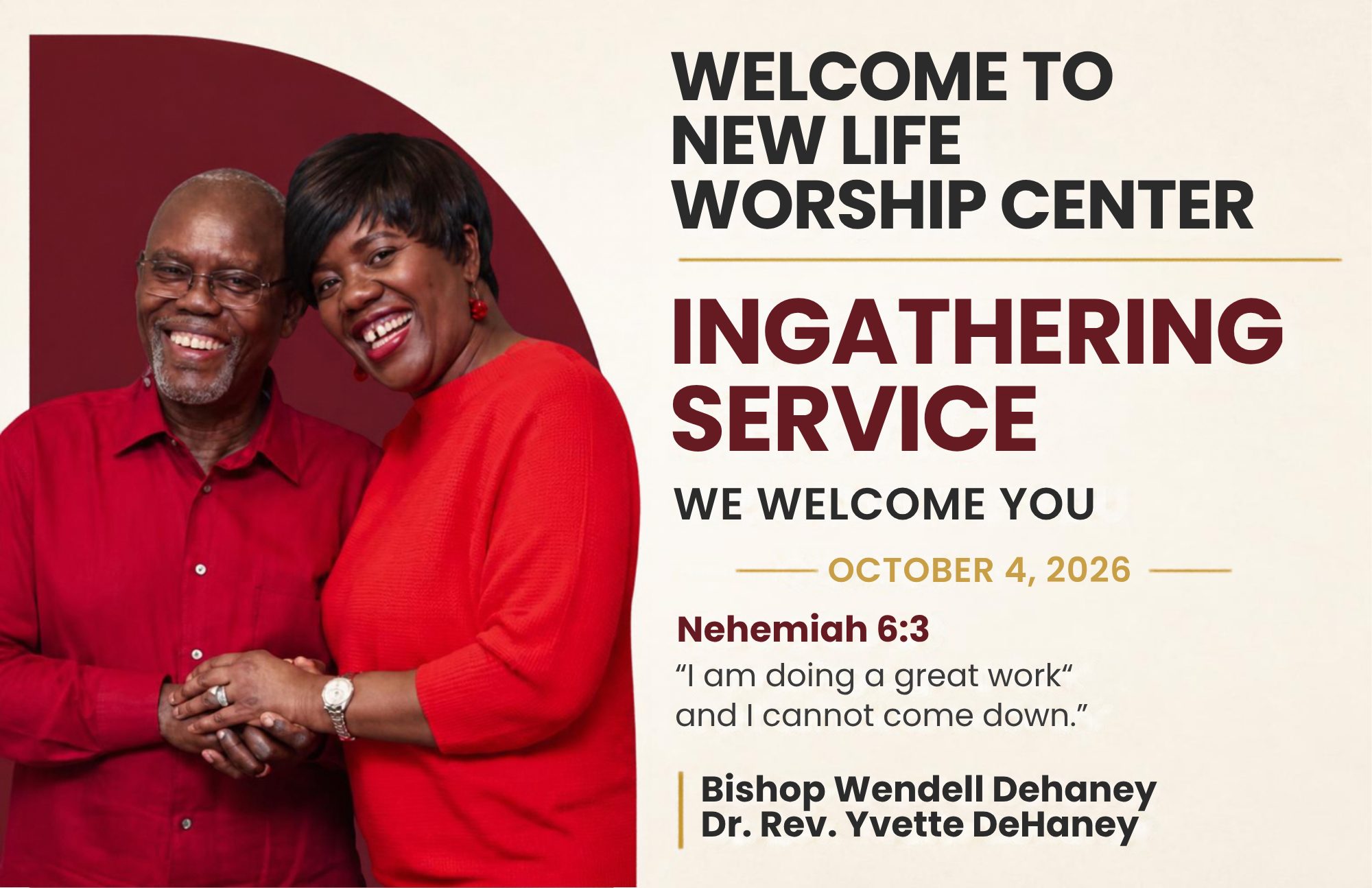 Ingathering Service welcome graphic — October 4, 2026.